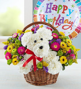 Arreglos florales para cumpleaños con globos